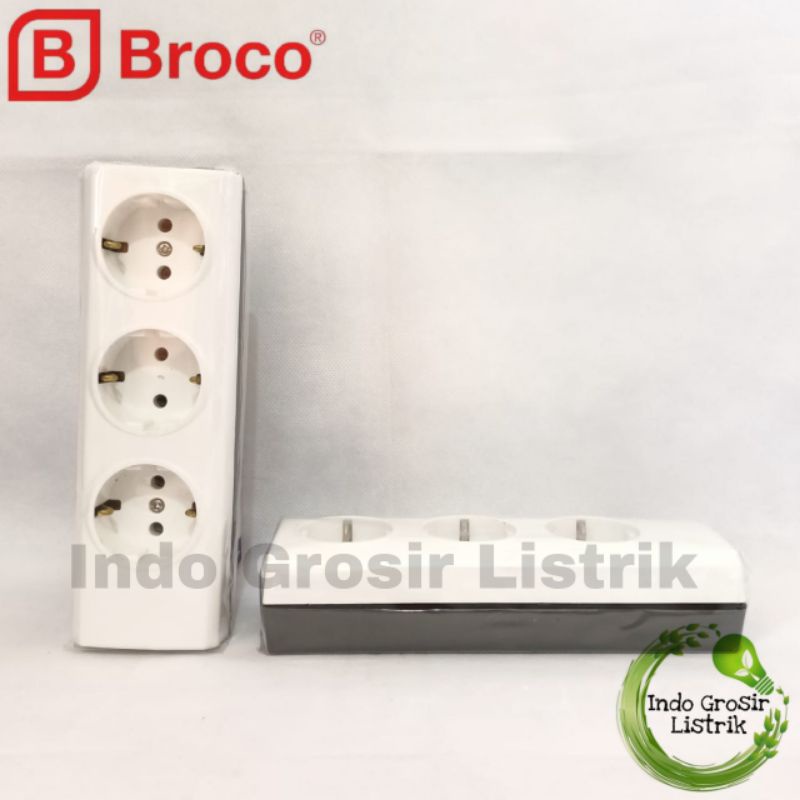 Broco Stop Kontak 3 Lubang Tutup Outbow Stop Kontak 3 Lubang NCP