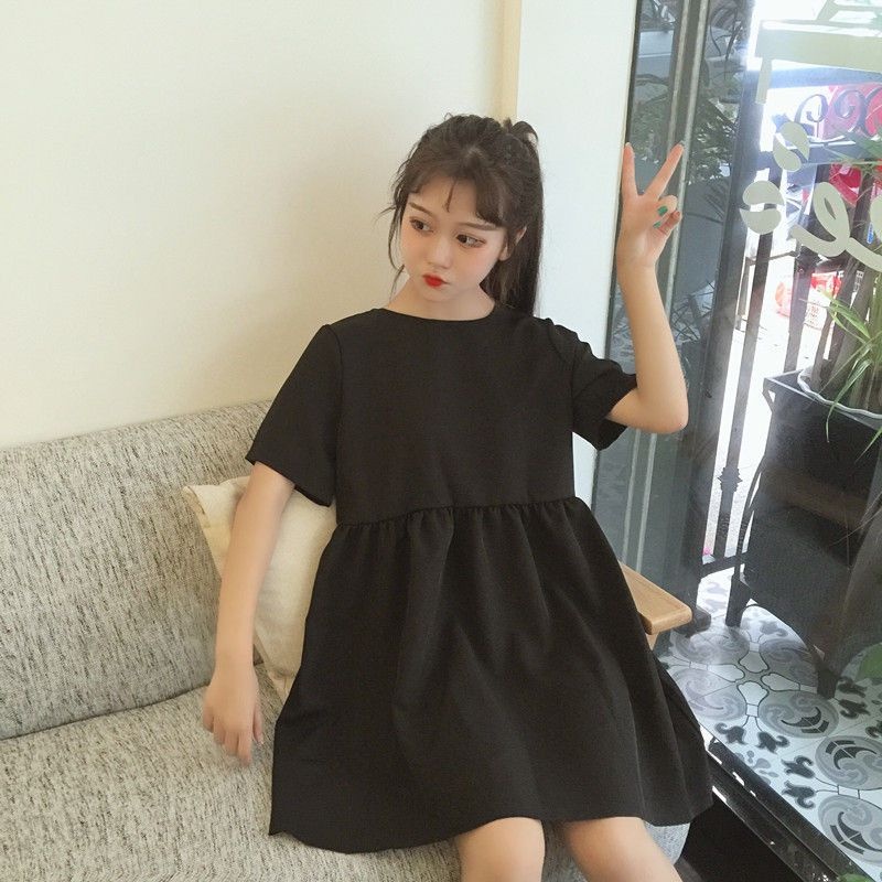 Korean Mini Dress Back Ribbon /Pakaian Wanita Dress Lengan Pendek 1402 [S-XL]