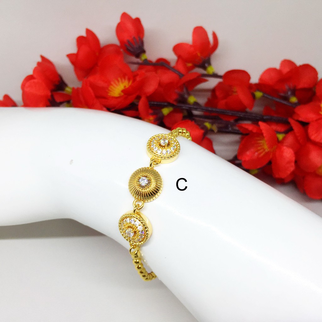 Gelang Xuping Rantai Besar Oval Italy Bola Gantung Lapis Emas - BB365