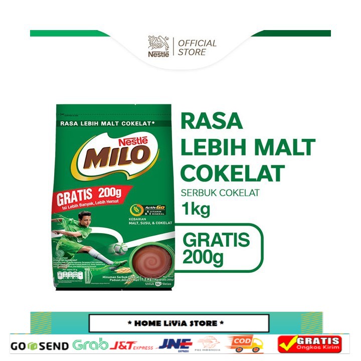 

Milo Activ-Go Susu Bubuk 1 kg+200 gr Pouch