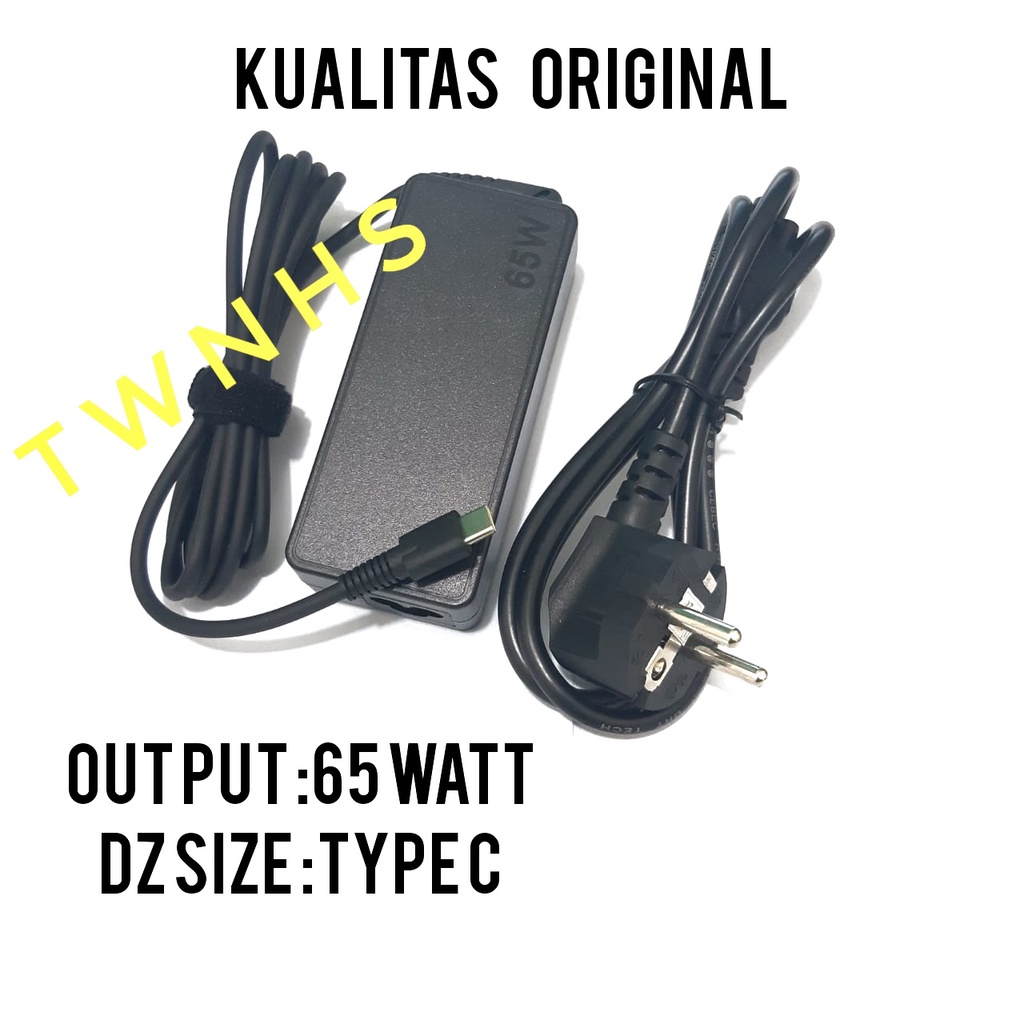 Adaptor Charger Lenovo Lenovo ThinkPad 65 Watt 20V 3.25A Type-C USB AC Adapter ADLX65YDC2A