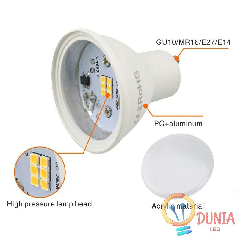 LAMPU HALOGEN SPOTLIGHT LED 7WATT FITTING E27 7 WATT COB SOROT 7W LAMPU