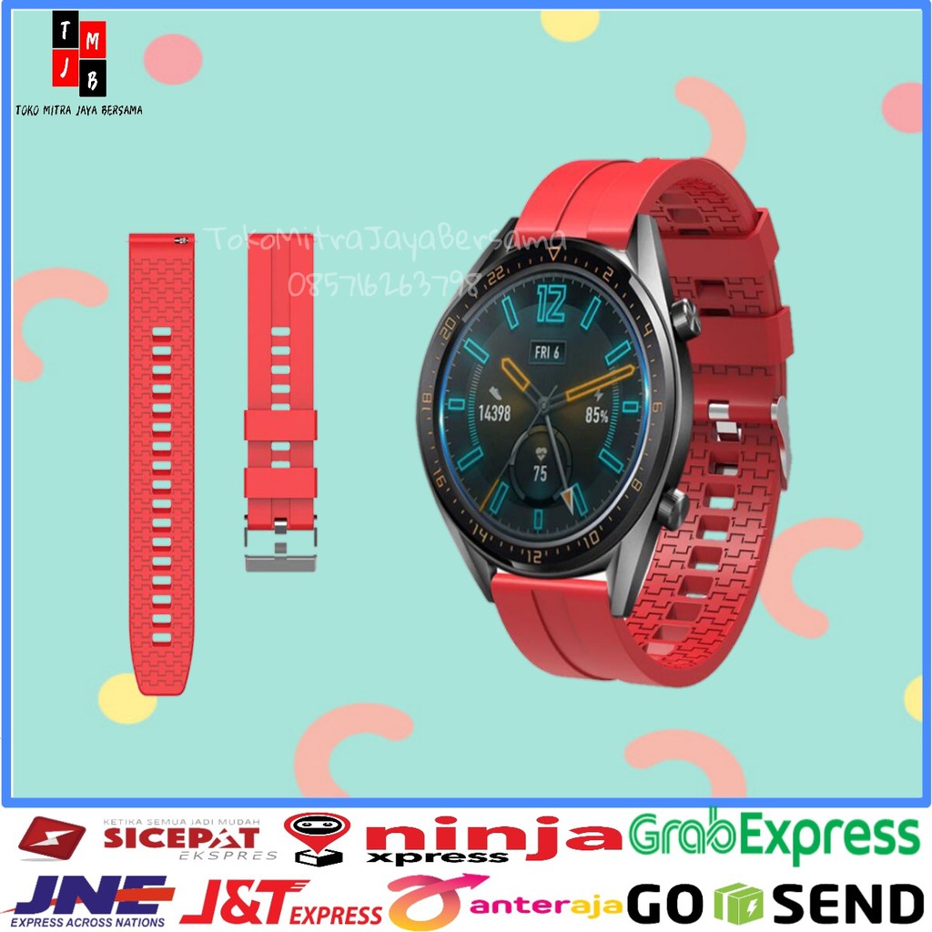 STRAP SILIKON 22mm SMARTWATCH HUAWEI GT2 46mm GT ACTIVE HONOR MAGIC BAND SAMSUNG MOTIF GARIS