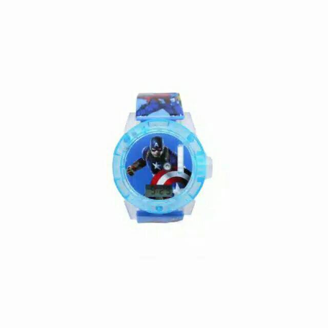 Jam Tangan Anak Anak Laser Capten America/Avenger Strap Rubber