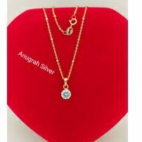 (COD)Kalung anak Jedar+liontin desy perak asli 925 warna Rose gold kilau/Silver lapisan emas kuning.