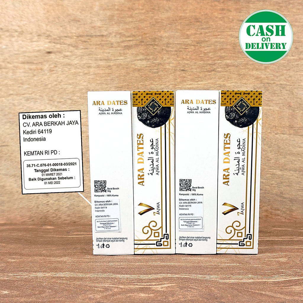 Kurma Ajwa Madinah 7 Butir ARA DATES PREMIUM KEMTAN Kurma Nabi Asli