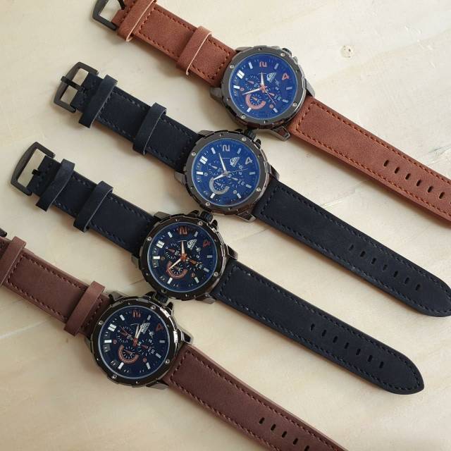 Jam Tangan Pria Kulit Quick Silver Body Black