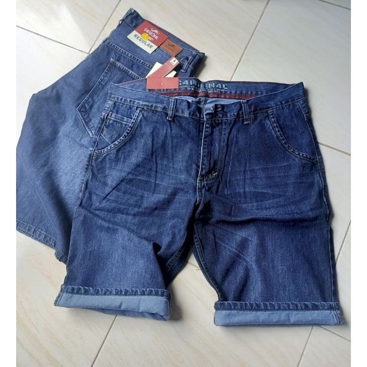 Celana Pendek Jeans CARDENAL Pria Big Size 39-44 Premium Original