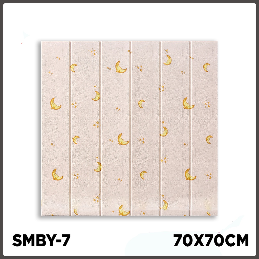 Wallpaper dinding 3d motif kayu wood foam Dekorasi Kamar murah 70x70cm-KAYU 3mm SMBY-7