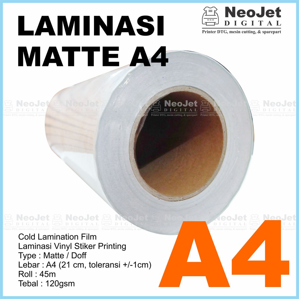 

Laminasi Dingin Matte Doff Buram 120 gsm A4 Roll 45m / 50 Yard Murah