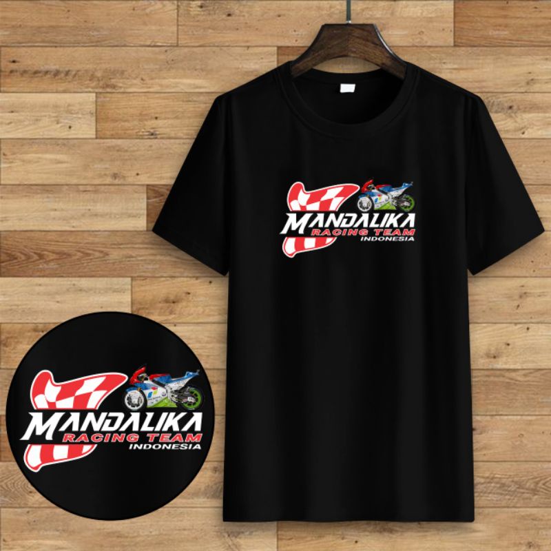 Kaos distro unisex sablon DTF cotton 24s, MANDALIKA,M,LXL,XXL,JUMBO