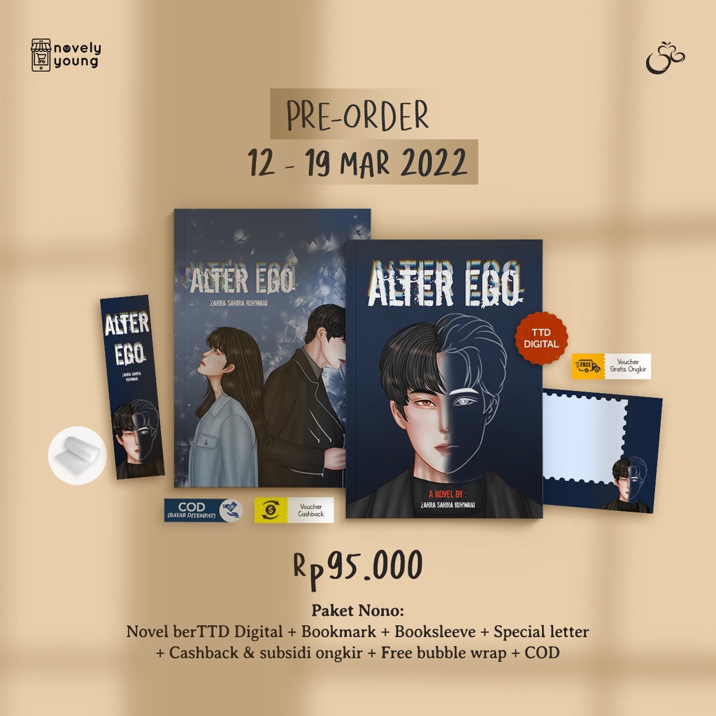 Novel Alter Ego karya Zahra Sahira Ruhwani.