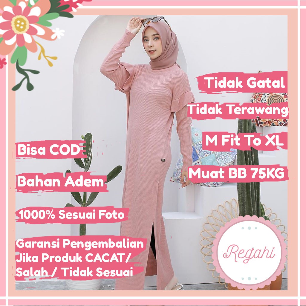 Gamis rajut dusty Gamis polos premium Gamis simple Gamis santai Gamis remaja Maxi dress