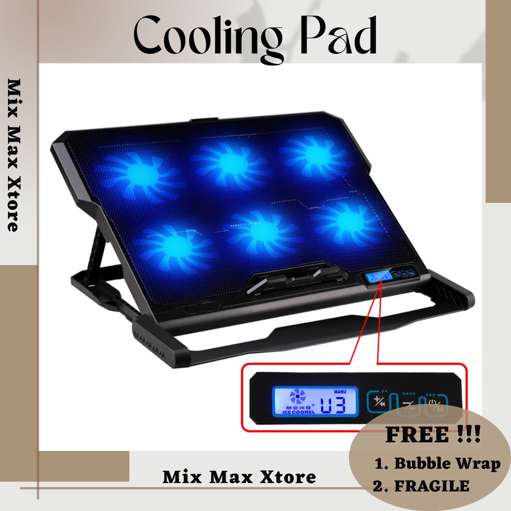 Cooling Pad Ice Cooler 6 Kipas plus Speed Control 6 Fan - K6