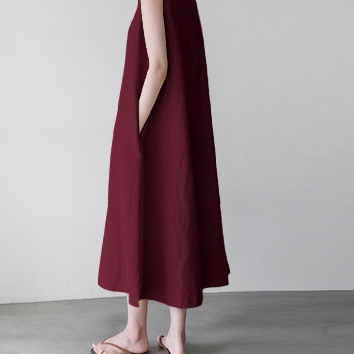 Best Seller.. ZANZEA Women Round Neck Sleeveless With Pockets Swing Dress