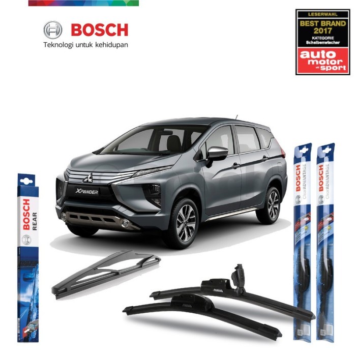 Wiper Depan Belakang Mitsubishi Xpander Bosch Frameless Clear Advanta