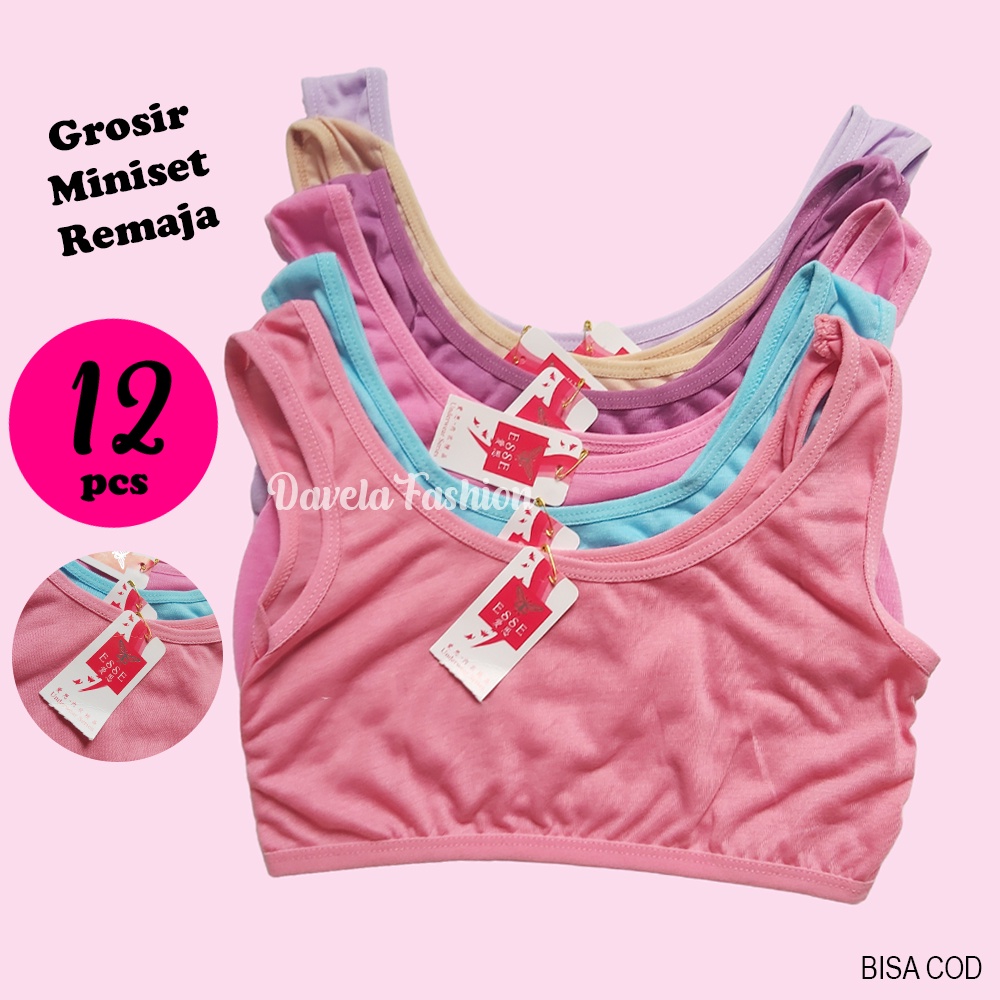 12 Pcs Grosir Miniset Remaja Bra Polos Anak Perempuan