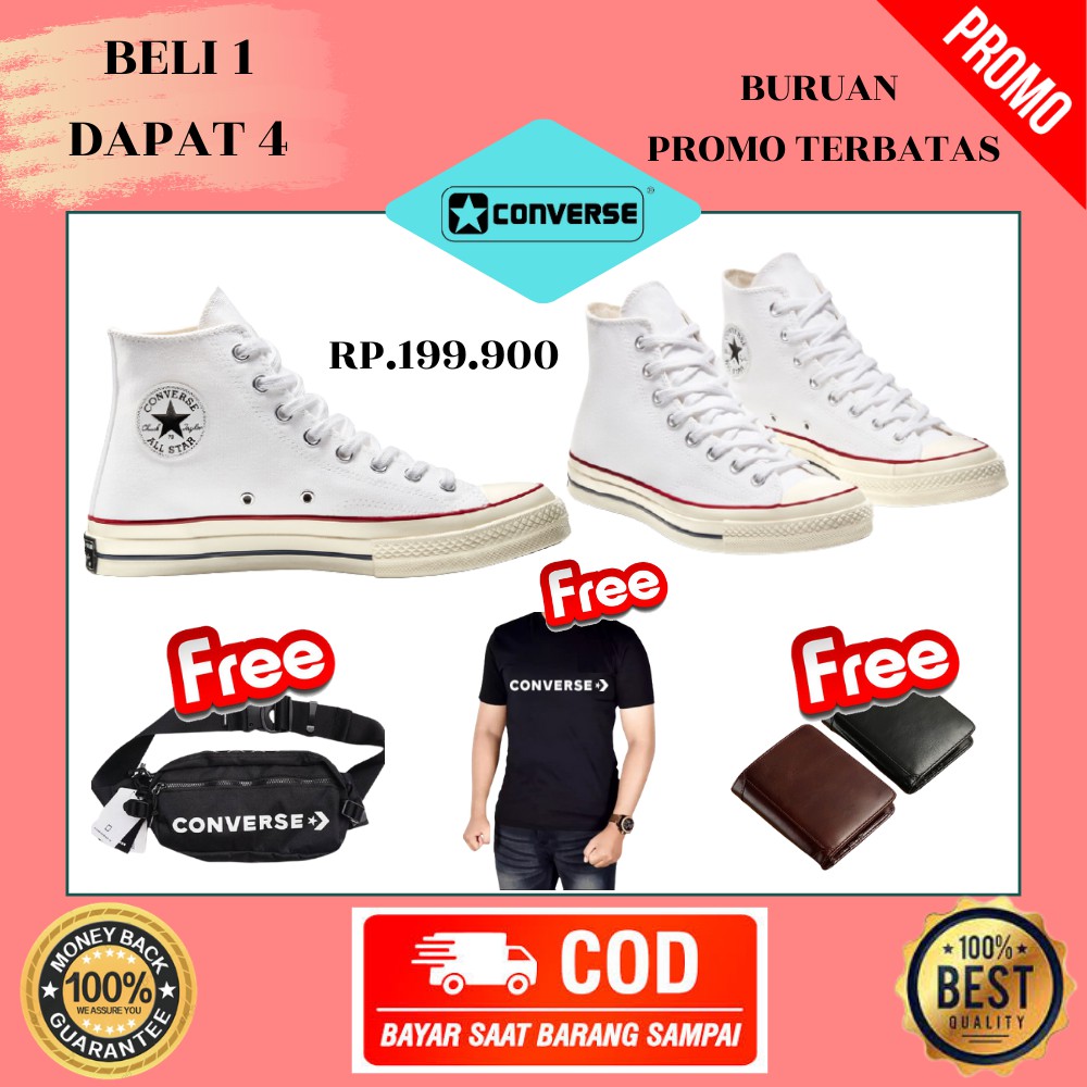 PROMO COD!!PAKET GANTENG BELI 1 DAPAT 4 BELI SEPATU DAPAT KAOS.WAISBAG.DAN DOMPET KEREN