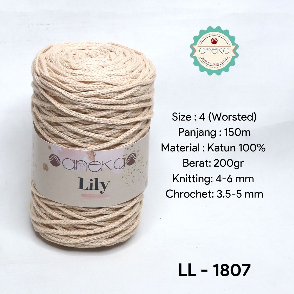 Benang Rajut Lily / Lili / Tambang / Macrame Cotton Rope Yarn - 1807