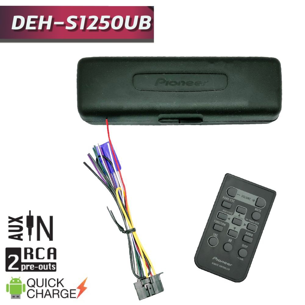 Pioneer DEH-S1250UB Tape Mobil DEHS1250UB Single Din Head Unit Audio