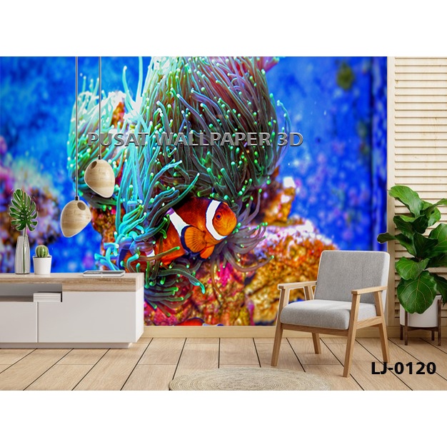 Cetak Wallpaper Custom 3d Pemandangan Ikan Bawah Laut