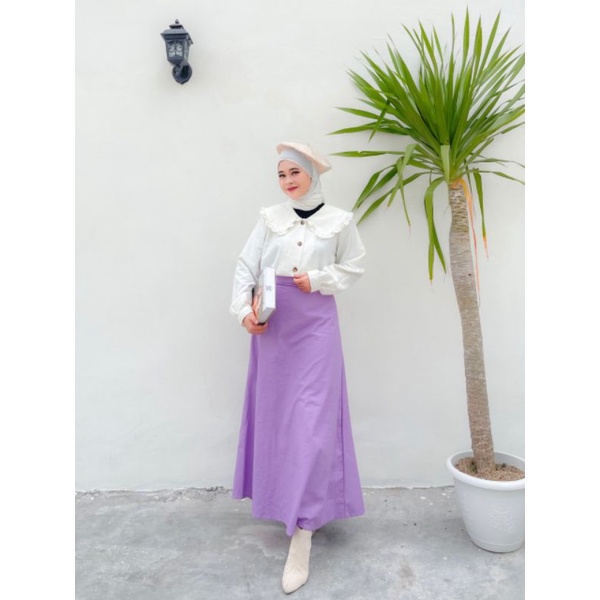 Cherry Blouse Colar ( Kemeja Krah Boneka , Kemeja Korea )