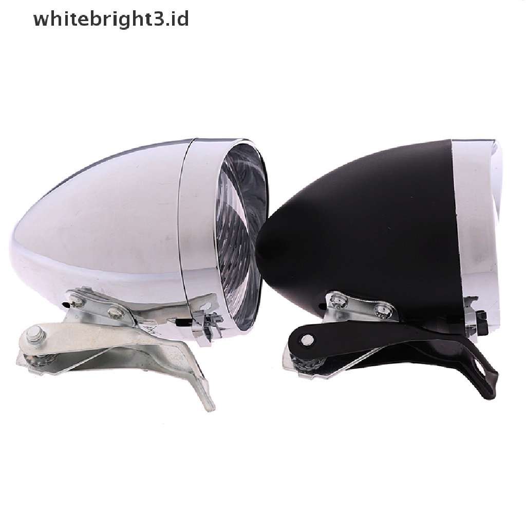 (whitebright3.id) Lampu Depan Sepeda 3-LED Gaya Retro Vintage