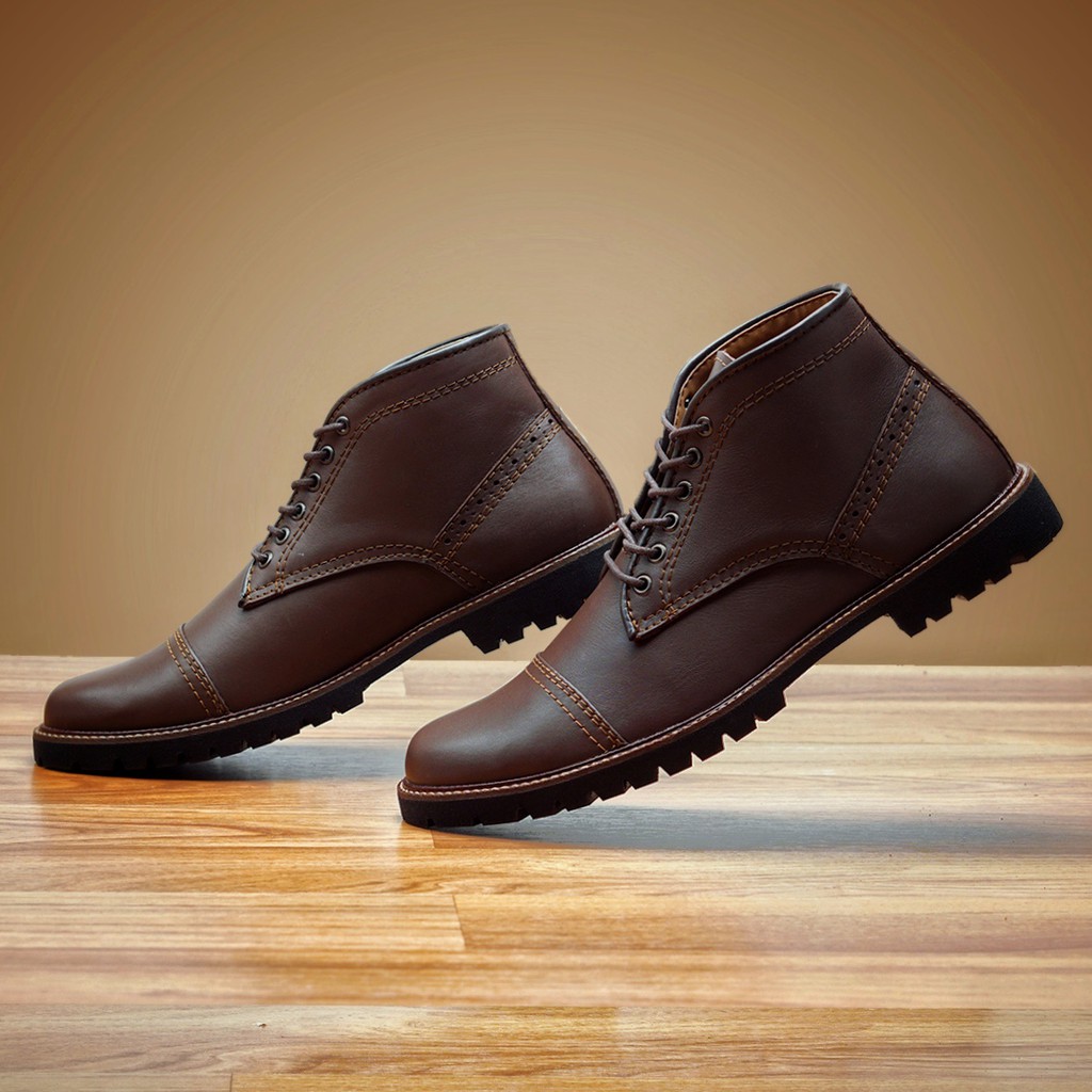 Acoustic Brown | Sepatu Kulit Asli Safety Boot Vintage Klasik Besi Original Footwear | FORIND x Reyl