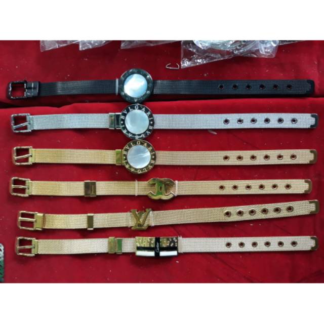 GELANG BESI PUTIH ASLI MODEL JAM TANGAN