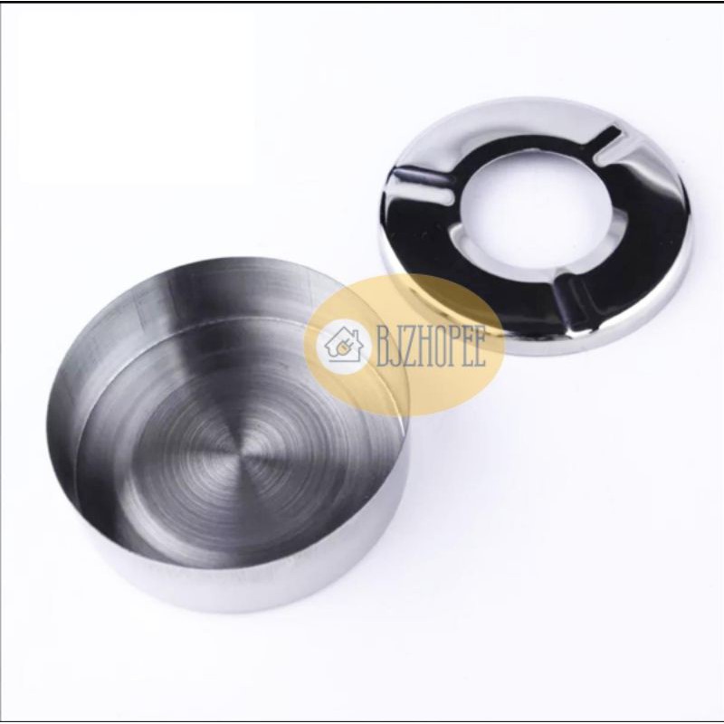 Asbak abu bulat donat 9cm stainless steel