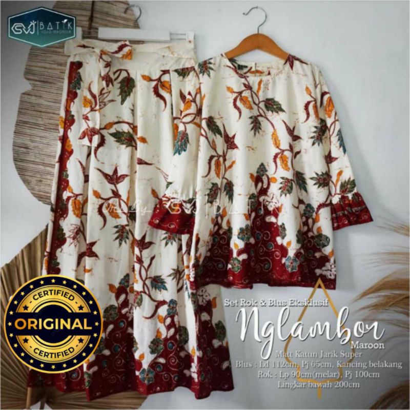 SETELAN ROK N BLOUSE BATIK KATUN EKSLUSIF / SET WANITA NGLAMBOR