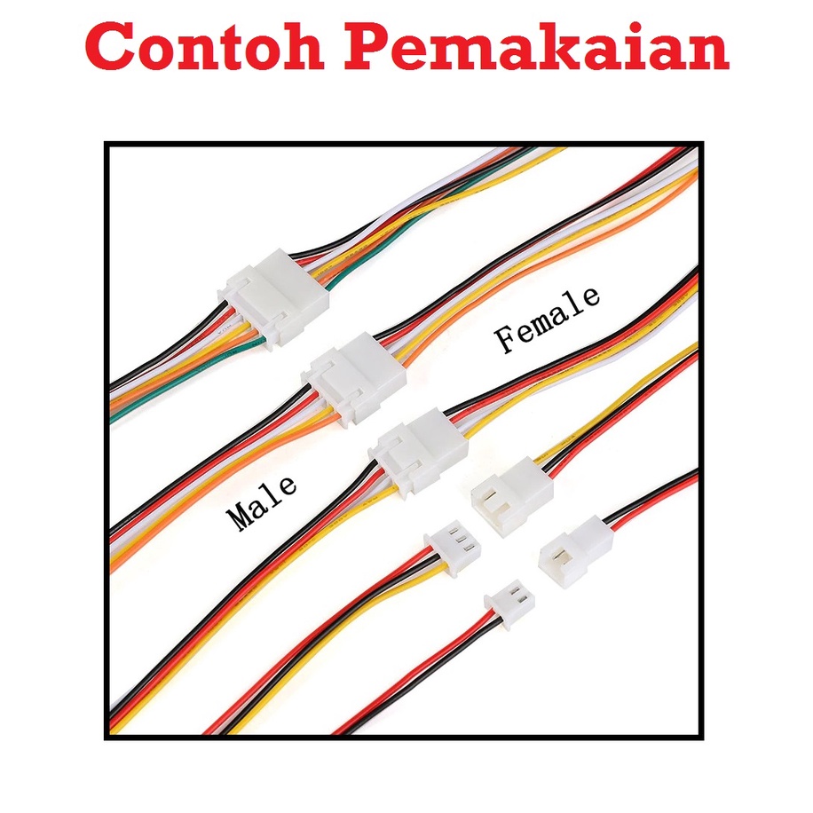 [HAEBOT] Header Connector JST PH 6 Pin Female Tanpa Skun Konektor Kabel AWG 6pin Putih Cable Arduinoo