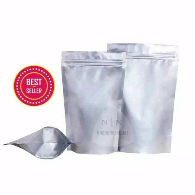 Aluminium foil full standing pouvh kemasan kopi dan makanan ziplock bag aluminium