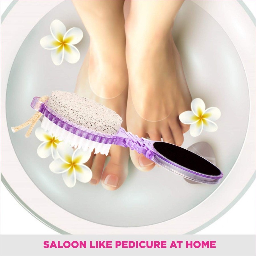 Sikat Kaki 2 Sisi Alat Penggosok Tumit Kapalan | 4 in 1 Pedicure Paddle Brush Penghalus Tumit Perawatan Telapak Kaki Kasar | 4 Step Callus Remover