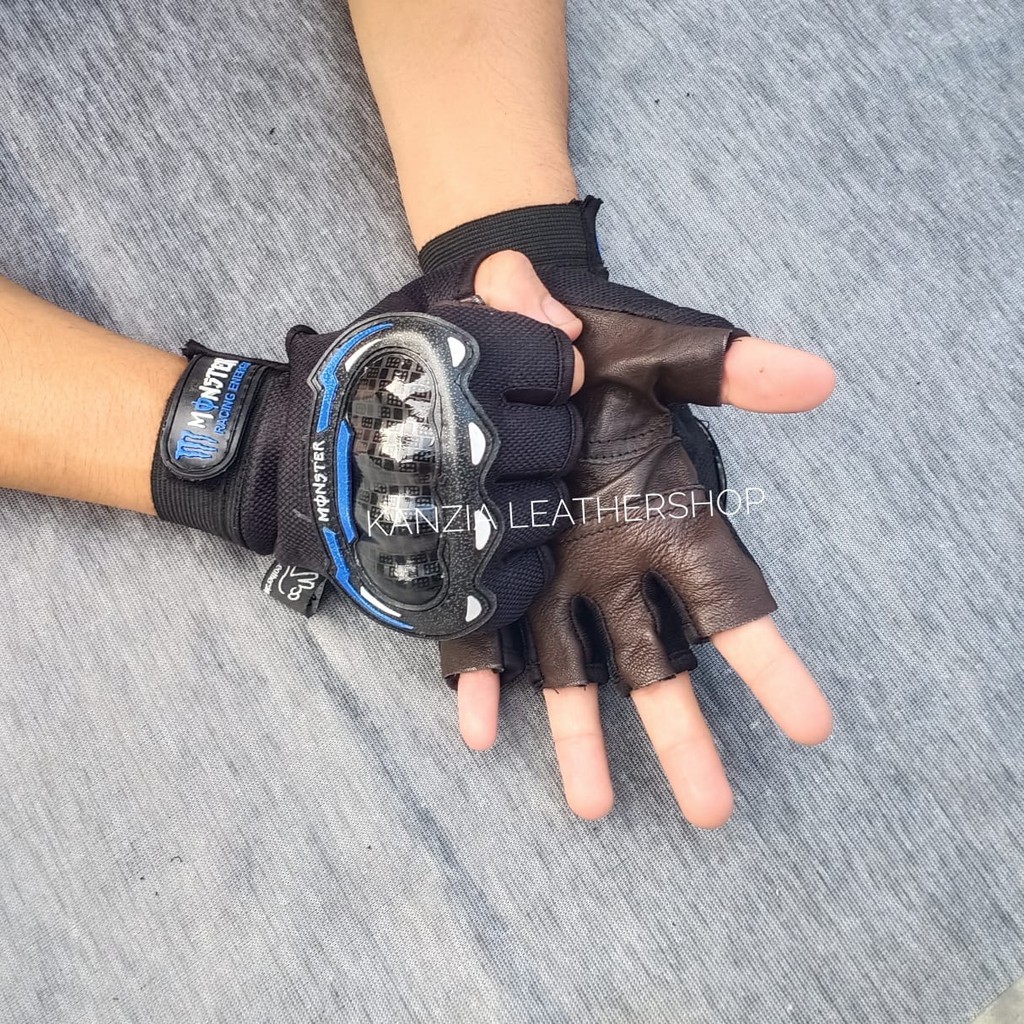 Kanzia Leathershop Sarung Tangan Motor KK Telapak Kulit