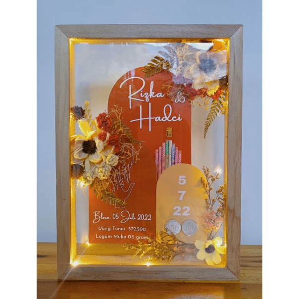 MAHAR PERNIKAHAN RUSTIC BINGKAI 3D KEKINIAN