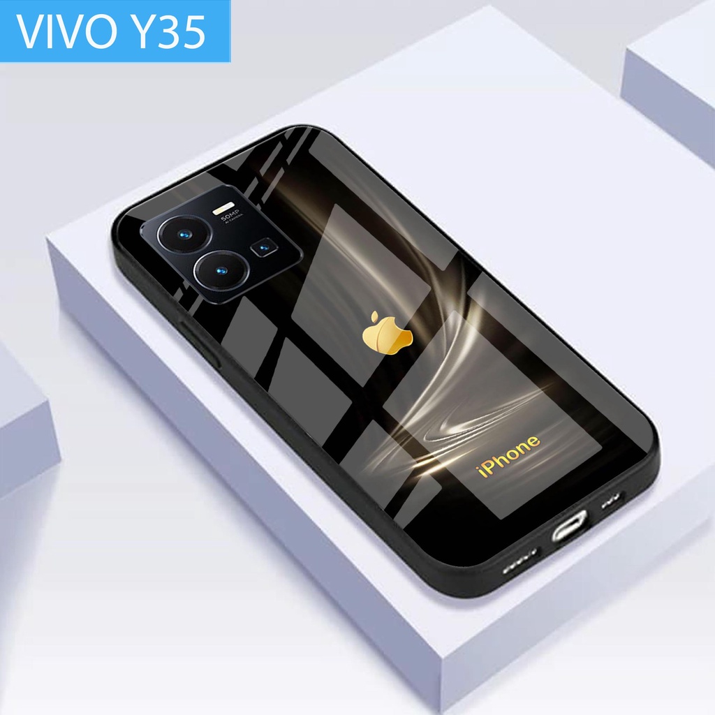 (S122) Case  Glass VIVO Y35 - casing Terbaru handphone - VIVO Y35  - pelindung handphone - VIVO Y35