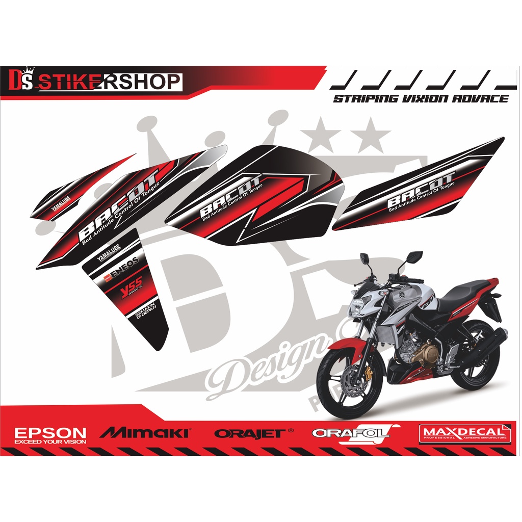 striping vixion nva/striping vixion advance/striping vixion lis hitam merah