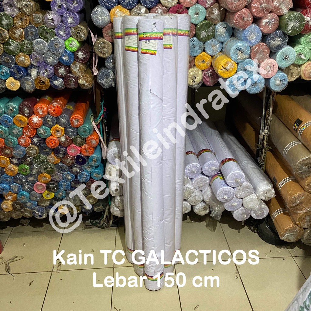 ( per 1 roll ) KAIN KATUN JEPANG PUTIH TEBAL TC GALACTICOS LB 150 cm bahan baju kemeja SERAGAM SEKOLAH HALUS BACKGROUND JILBAB KAFAN