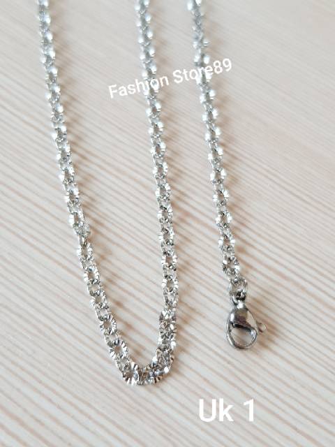 Kalung titanium white import / kalung fashion import titanium 45cm