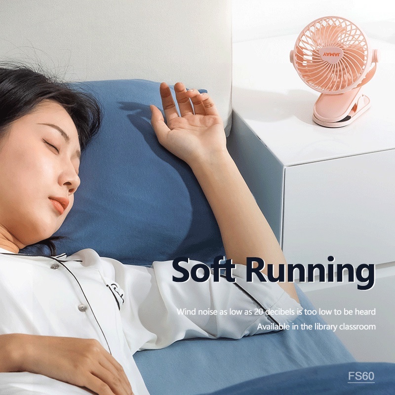 Portable Fan 10000mAh Mini Fan Kipas Handheld Clip Base Fan 3 Speed Strong Wind Desk Fan