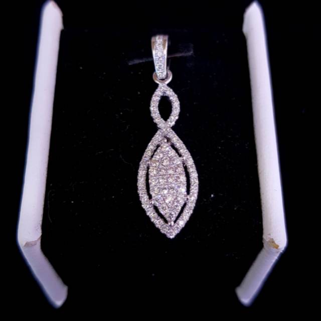 Liontin model wajik emas putih berlian asli