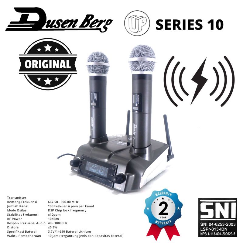 Mic Wireless DUSENBERG 10 Series Bisa Charger 2 Mic Handheld Original