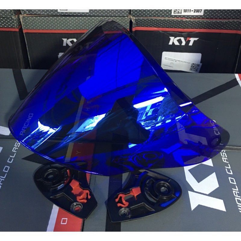 flat visor iridium blue kyt venom,kyoto sdh sekalian rachetnya