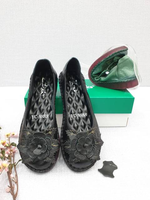 Sepatu Clarks wanita / clarks Flat /CLARKS FLOWER YC-9888 + LENGKAP BOX