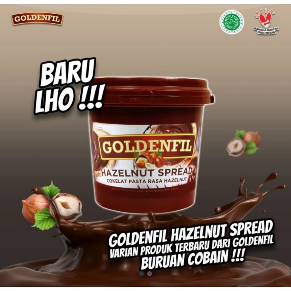 Goldenfil Hazelnut Spread 1kg Cokelat Pasta rasa Hazelnut