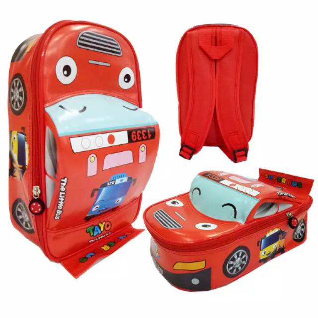 TAS RANSEL ANAK KARAKTER KARTUN TAYO LITTLE BUS ANTI AIR