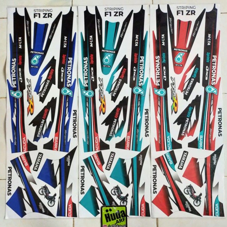 stripping sticker lis motor variasi Yamaha fiz r Petronas warna merah, biru, Tosca ready stock