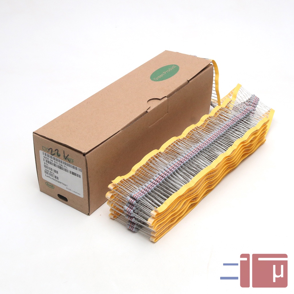 x10 Resistor 22K 1W Metal Oxide 5% Taiwan Kaki Tembaga