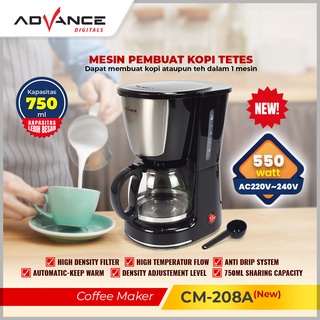 READY STOCK KOPI MESIN  ADVANCE Coffee Maker 750ML/1.2L/1.5L  Kopi Mesin Pembuat Elektrik Garansi Resmi 1 tahun